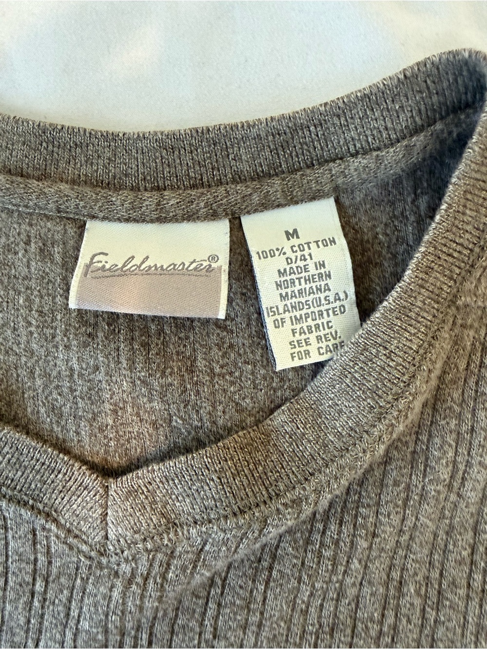 Fieldmaster Men’s V-Neck Sweater Medium Oliver Army Green 100% Cotton VTG - Picture 4 of 11